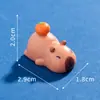 Miniatura de Capivara Boneca Feita à Mão Criativa Fofa Pequena Semente Capivara Resina Enfeites Acessórios para Desktop Carro