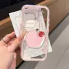 Funda de teléfono rosa con ilustración de manzana estilo ins, fresca y minimalista, adecuada para iPhone 17 Pro Max, 16/15, simple y de nicho