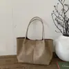 Nova Bolsa Tote Grande de Camurça para Outono, Versão Coreana 2025, Bolsa de Ombro Casual Simples Ins Feminina