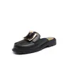 Sandalias Planas Baotou Nueva Llegada Lazo Verano Modernas Para Exteriores Zapatos de Mujer Color Sólido Casual Tacón Bajo Medias Zapatillas