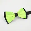 Gravata borboleta de cor pura de camada dupla, estilo europeu e americano, para colarinho masculino, com filigrana, cetim, laço móvel, fabricantes de Shanzhou, atacado