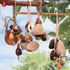 Colgante de Cadena para Llavero Carrillón de Viento Tejido a Mano con Cáscara de Fruta Natural Accesorio Pequeño Colgante para Bolso Hecho a Mano