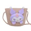 Bolso Pequeño Nuevo para Niños Femenino Muñeca de Dibujos Animados Lindo Bolso de Paja Bolso Tejido Viaje a la Costa Bolso Cruzado Pequeño de Paja