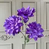 3 Flores Dália Fantasia para Decoração de Casamento, Flores Artificiais para Quarto de Casamento, Arranjo de Cena de Banquete de Noivado, Materiais DIY, Flores Decorativas