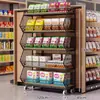 Prateleira Estante de Armazenamento Comercial Multi-camada de Chão Móvel Expositores Prateleira de Exposição Prateleira de Armazenamento Multifuncional Supermercado