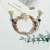 Pulsera de Cerámica Jingdezhen Nueva Pulsera de Cerámica China Joyería Estudiante Estilo Tíbet Cuerda Trenzada a Mano Puesto Regalo para Estudiante