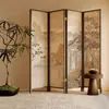 Nova Tela Estilo Zen Chinês Antiga Divisória Wabi-Sabi Sala de Estar Bloqueio Sala de Jantar Estética da Dinastia Song Fundo Estilo Chinês