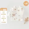 Ropa Kimono de Algodón de Clase A Sin Costuras para Bebé, Espalda Abierta, para Recién Nacidos, Todas las Estaciones, con Cierre Lateral, Ropa Base para Bebé, Ropa Infantil Anyang