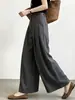 Pantalones de traje de pierna ancha adelgazantes de lujo ligero para mujer, nuevos pantalones rectos versátiles de cintura alta para figuras petite, otoño 2026