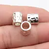 9.9X8.8X8.7Mm Diámetro del Agujero 5.8mm 1.7g Cuentas Tubulares Martilladas Multicolor Cuentas Espaciadoras Cuentas de Agujero Grande Cuentas para Dreadlocks