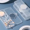 Algodón Desmaquillante barra de sombra de ojos de doble punta borla para polvo de uñas caja de almacenamiento de cosméticos caja de embalaje de plástico PP transparente con tapa abatible con espejo