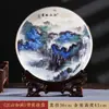 Ornamentos de Prato Cerâmico de Porcelana Óssea Jingdezhen Novo Estilo Chinês Decorações para Casa Prato Artesanal Prato para Escritório Sala de Estar