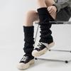 Calcetines Coreanos Dongdaemun para Mujer de Tubo Largo Mismo Estilo de Jefa Calcetines de Lana Tejida Cubrepiernas Espesados Calcetines de Felpa para Pantorrilla