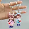 Mochila Menino Menina Boneca Chaveiro Pingente Acessórios Urso Casal Cola Macia PVC Fofos Acessórios de Menina