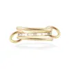 Anillos apilables de tres anillos con diamantes completos de estilo europeo y americano para mujer, Acero de titanio de alta gama de nicho chapado en oro de 18 quilates, Joyería de lujo ligero
