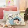 Funda de almohada de terciopelo ártico linda de invierno de Crayon Shin-Chan para niños, forrada de forro polar, 30x50 cm, funda individual para almohada, dormitorio de estudiante