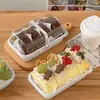 Caja de Empaque para Rollo de Pastel Estilo Japonés Rollo Suizo Rollo Rebanado Estilo Chino Productos Horneados Postre Pastelería Caja para Pastel de Durazno