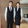 Nuevo conjunto de chaleco y camisa estilo chino para bares, clubes KTV, clubes de billar, uniformes para personal de hotel y ropa de trabajo para camareros