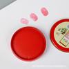 Jin Yu 6# caja redonda de hierro superficie de tela almohadilla de tinta artesanal 6 7cm diámetro rojo almohadilla de tinta de secado rápido sello venta al por mayor