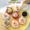 Peine de Cojín de Aire de Conejillo de Indias Lindo de Dibujos Animados Espejo Mini Integrado Peine de Belleza Plegable para Niña Peine de Masaje Plegable para Viaje