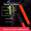 Bastão de Trânsito LED Bastão Fluorescente Recarregável Apito Eletrônico Bastão de Advertência Portátil Emergência Noturna Lanterna de Sinalização
