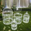 Decoração de gaiola para pássaros ornamentos flor casamento ferro decoração Janela de gaiola para pássaros Brancos adereços de fotografia modelo grande casamento