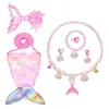 Comércio Exterior Transfronteiriço Moda Infantil Vestido Princesa Sem Mangas Moderno Cauda de Peixe Saia Longa Meninas Sereia Pequenas Mangas Voadoras Vestido de Lantejoulas