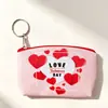 Bolsita para monedas pequeña en forma de corazón para el Día de San Valentín, monedero mini portátil, tarjetero rosa de moda y dije - al por mayor