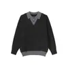 Mtlclothes Roupa Masculina Peso Pesado Falso Duas Peças Gola Polo Texturizado Estilo Americano Color Block Pulôver Suéter Casual