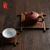 Tapete Marrom Tapete de Isolamento Térmico Seda de Bambu Coaster Carbonizado Quadrado Tapete de Chá para Cerimônia do Chá Suporte para Bule Suporte para Chá Suporte para Copo Acessórios para Conjunto de Chá Kung Fu