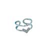 Anillo de doble línea con incrustaciones de diamantes, diseño abierto, personalizado, sencillo, para mujer, con decoración para el dedo índice, combina con todo, ideal para celebridades de Internet.