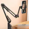 Novo modelo de suporte de mesa para celular e tablet tipo grampo em balanço, suporte dobrável e ajustável para pessoa preguiçosa para filmagem aérea, suporte de telefone
