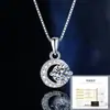 Collar de Plata de Ley S925 con Moissanita Diseño de Nicho Lujo Accesible Colgante de Luna Elegante Cadena para Clavícula Simple y Exquisita Moda
