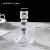 Portavelas de Cristal Estilo Europeo Columna Romana para Mesa de Comedor del Hogar Boda Cena a la Luz de Velas Ambiente Romántico Portavelas Transparente
