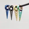 Aretes de Acero Inoxidable para Hombres sin Perforación con Borlas, Pendientes de Moda Geométricos Triangulares Punk Hip-Hop
