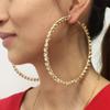 Brincos grandes de diamantes clássicos de 10 cm da moda europeia e americana, com strass brilhante, brinco de argola grande para orelha