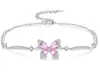 Collar de Plata Pura 999 Zircón Rosa Mariposa Nicho Lujo Accesible Cadena de Clavícula de Borla de Gama Alta Nuevo Estilo Caliente