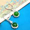 9158 Brincos de Jadeíta Birmanesa Natural Grau A para Mulheres, Prata Esterlina, Lapidados, Novo Estilo Chinês, Tipo Gelo, Verde Yang, Opções Diversas