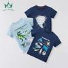 Verão 2025 Nova Camiseta Infantil de Desenho Animado de Animal de Manga Curta Moda Tendência Top de Manga Curta Roupa