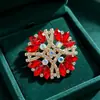 Broche de Corona de Flores Huecas 3D para Mujer, Pedrería de Ojo de Caballo de Siete Colores, Adorno de Pecho de Lujo Ligero para Trajes, Abrigos, Chalecos, Broche al por Mayor