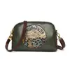 Bolso de Hombro Estilo Chino Retro Moda Femenina Bolso para Madre de Mediana Edad Multicompartimento Gran Capacidad Bolso Cruzado en Relieve Suave