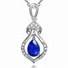 Pingente inteligente de safira natural do Sri Lanka estilo coreano de 2 quilates banhado a ouro branco 18K com pedra preciosa colorida colar feminino