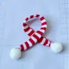 Acessórios de Decoração de Boneca Mini Desenho Animado Cachecol de Boneca Natalino Tricotado Vermelho e Branco Acessórios de Cachecol para Pet