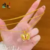 Collar con Colgante de Flor y Mariposa Exquisito Incrustado de Diamantes Estilo Mismo que el Libro Rojo para Mujer Diseño de Colgante de Rubí Cadena de Clavícula de Lujo Ligero