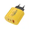 Cargador Múltiple Ovalado Doble Pd+1Usb Adaptador de Corriente 5V2A12W Cabezal de Carga Acc Enchufe Estándar Europeo y Americano