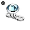 Joyería de Acero Inoxidable para Perforación de Oreja, de Fondo Plano, con Pedrería, Clavos y Huesos, de Venta Caliente Europea y Americana, Transfronteriza, Simple y Duradera