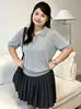 Tops casuales para mujer de talla grande, polos para mujer, colección primavera 2026, prendas de punto versátiles de manga corta holgadas para mujeres de talla grande