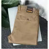 Calças Casuais de Primavera e Verão com Alta Elasticidade para Homens, Calças de Alfaiataria Customizadas de Corte Reto com Caimento de Alto Padrão, Caimento Formal para Negócios