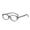 Montura de Gafas Retro Tr 52 Ovalada Color Té para Mujeres con Rostros Cuadrados y Redondos, Adelgazante Sin Maquillaje, Gafas Planas Anti Luz Azul Modernas Y6615