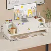 Estante de Almacenamiento de Escritorio Soporte para Monitor de Computadora de Oficina Base Elevada Simple de Doble Capa Protección del Cuello